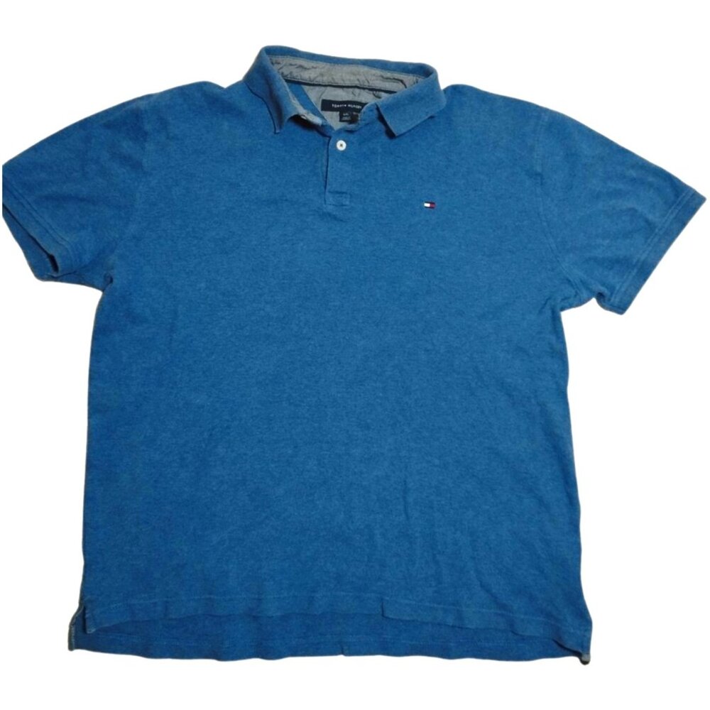 Tommy Hilfiger Men's Regular Fit Polo - Size L - Blue, Classic Fit, Cotton Blend